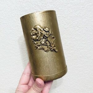 Vintage Gold Ornate Style Small Vase Vanity Decor Desk Decor Hollywood Regency